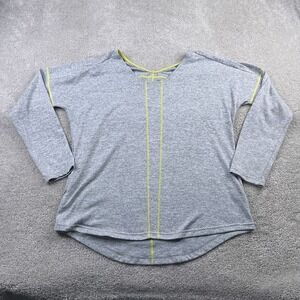 Title‎ Nine Top Womens XL Grey Long Sleeve Scoop Neck Knit Curve Hem Lightweight
